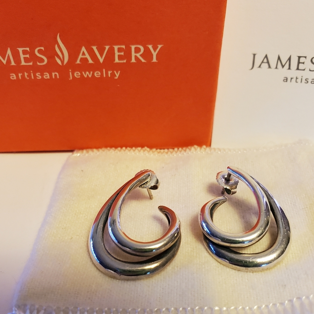 James Avery Retired Double Curl Ear Posts - image 7